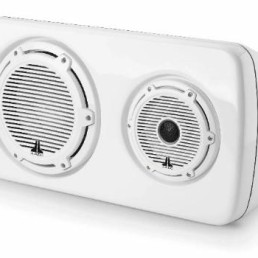 JL AUDIO M6-103EWS-Gw-C-GwGw-L M6 3-Way, Full-Range Enclosed Speaker Sys., Gloss White, Black Tweeter, Right-Side | 90131