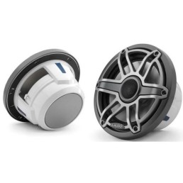 JL AUDIO M6-770X-S-GmTi 7.7 in 100 W 4 Ohm 2-Way Marine Coaxial Speaker, Gunmetal Trim Ring and Titanium Sport Grille | 93603