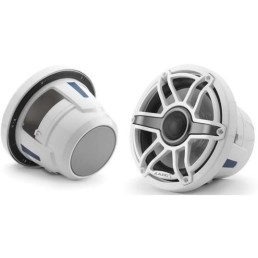 JL AUDIO M6-880X-S-GwGw 8.8 in 125 W 4 Ohm 2-Way Marine Coaxial Speaker, Gloss White Trim Ring and Sport Grille | 93609