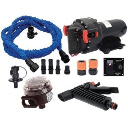 JOHNSON PUMPS 5.2WD KIT W/ BLUE COLLAPSIBLE HOSE (INCLUDES PANEL SWITCH & BULKHEAD FITTING) | 6260616PSBF