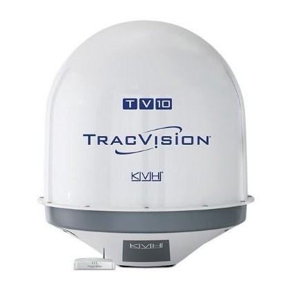 KVH TracVision TV10 with IP-enabled TV-Hub A+; Linear Universal Quad-output LNB with AutoSkew & GPS; Circular LNB with Stacked Dual-output Included; for Regional Ku-band Services Worldwide | 01-0445-0
