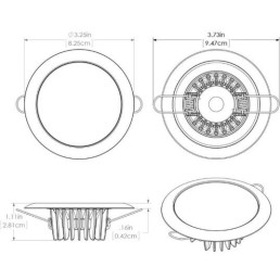 LUMITEC Flush Mt. Dn. Light, Glass finish/white bezel -2- color white/blue Dimming | 113121