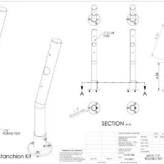 NAVPOD PowerPanel Stanchion Kit -Two 1.25