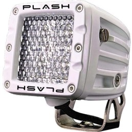 PLASHLIGHTS 40 Watt Cube Light 160 Degree Diffused, WHITE Housing, Single Light. | 40-D-WHT