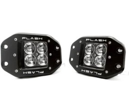 PLASHLIGHTS 40w Flush Mounted Led Cube Lights - 35° Linear Flood - Pair | 40-Fm-Fl-K