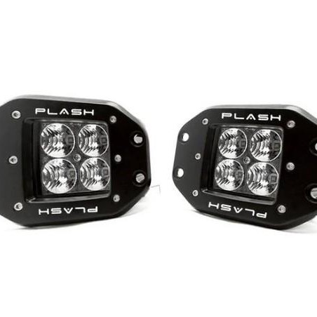 PLASHLIGHTS 40w Flush Mounted Led Cube Lights - 35° Linear Flood - Pair | 40-Fm-Fl-K