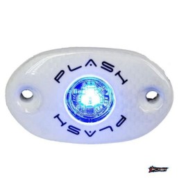 PLASHLIGHTS Corpus - Blue Carbon Fiber Led Deck Light - White Housing | CF-RL-BLU-S-WHT