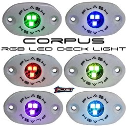 PLASHLIGHTS Corpus - Rgb Carbon Fiber Led Deck Light - White Housing | CF-RL-RGB-S-WHT