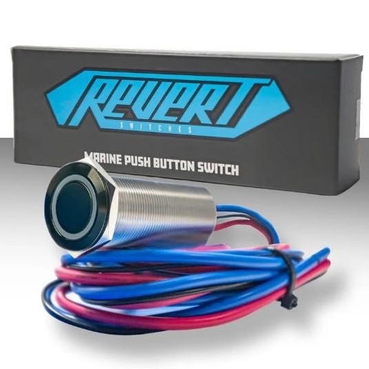 PLASHLIGHTS REVERT Harsh Environment 19MM Dual Color Push Button Momentary Switch - Black | HPBS-19-BLK-M