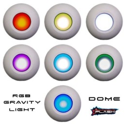 PLASHLIGHTS Gravity Surface Mounted Led Deck Light - White Housing - Rgb | UL-1014-DOME-RGB-WHT