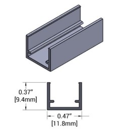 SHADOW-CASTER LED Aluminum Strip Mounting Track, 1 meter | SCM-AL-MINI-TRACK-1M