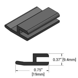 SHADOW-CASTER LED White Plastic Strip Mounting Track, 1 meter | SCM-AL-SVMINI-NEON-TRACK-1M