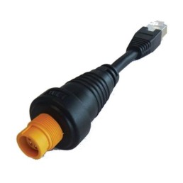 SIMRAD RJ45 Male to 5-Pin Female Round Ethernet Adapter Cable, Yellow | 000-11246-001