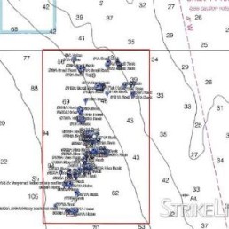 STRIKELINES Tampa Sticky Grounds fishing chart with 590 GPS Waypoints | SLTSGNRAY